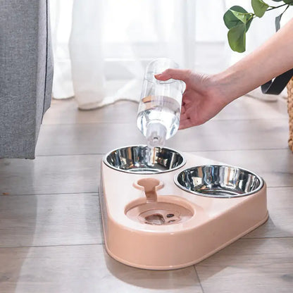 Pet Feeder Bowl With Water Dispenser